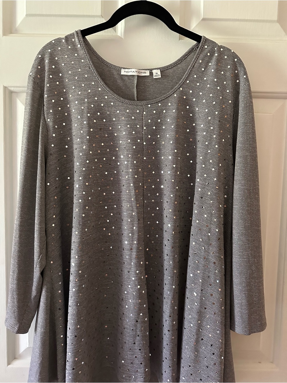 Notations Long Sleeve Top in Heather Gray